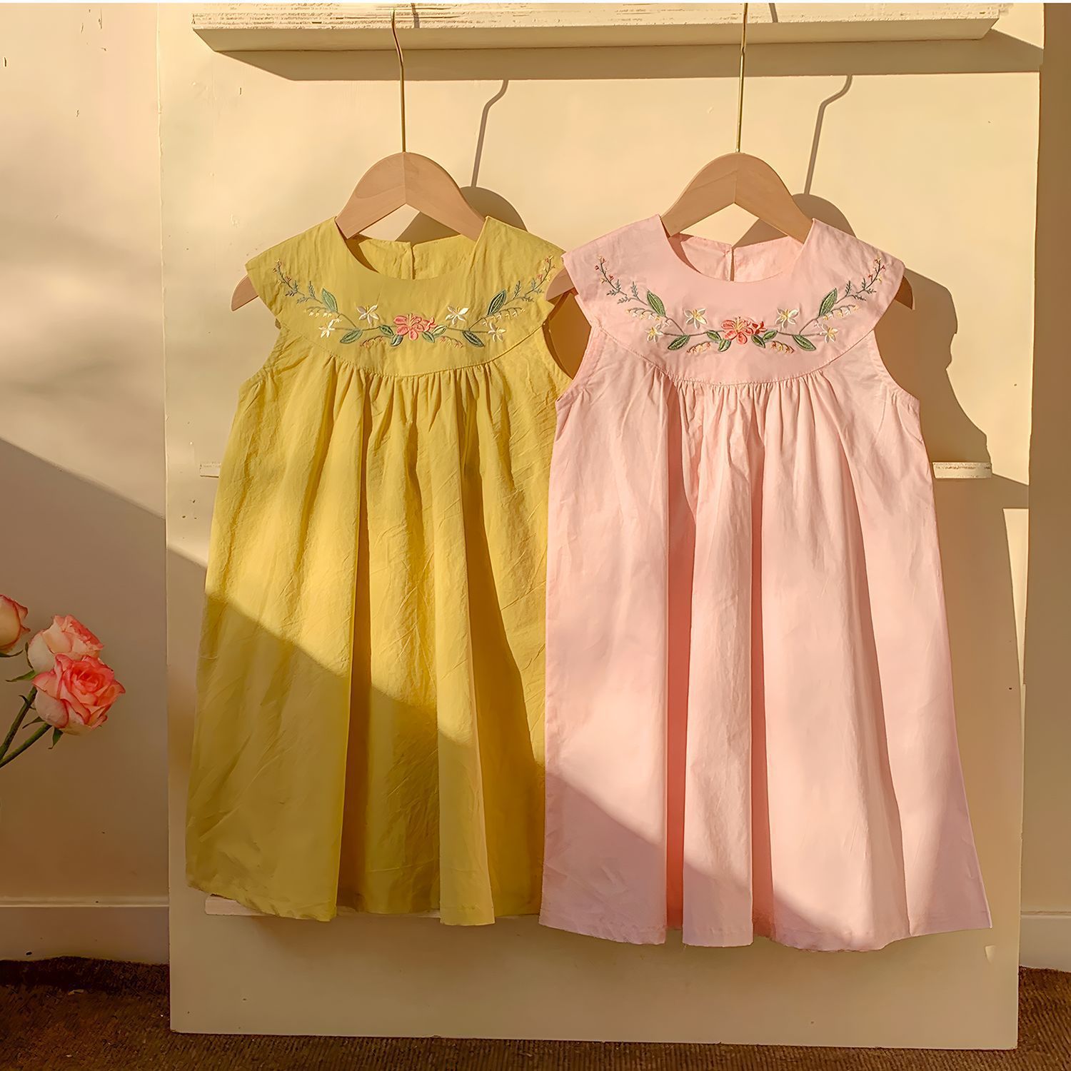 Embroidery Yellow Dress - Robes d'été décontractées pour filles de