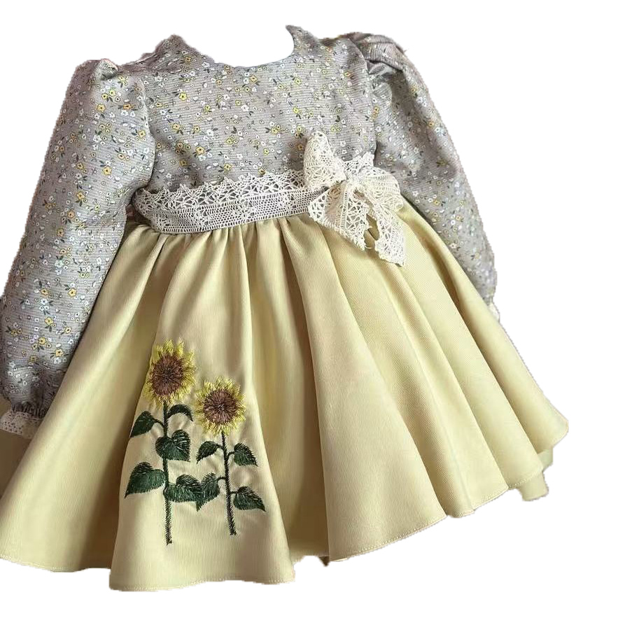 Bébé fille printemps été jaune - Embroidery Yellow Dress avis et prix