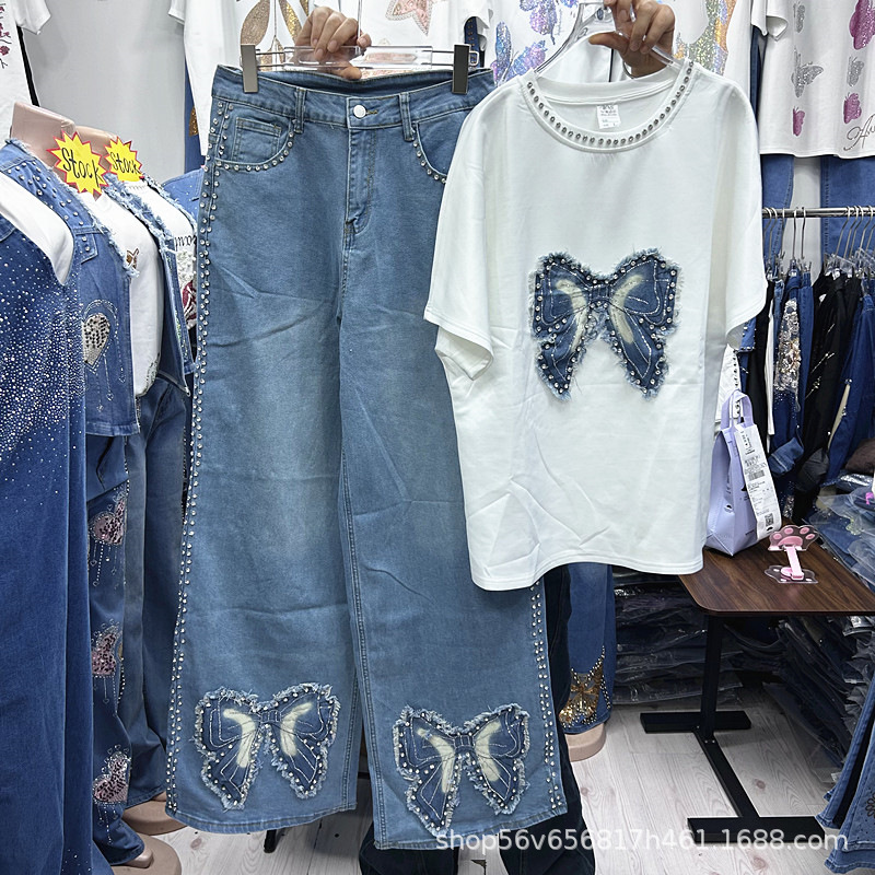 Ensemble deux pièces ample pou - Embroidery Cotton Shirt avis et prix
