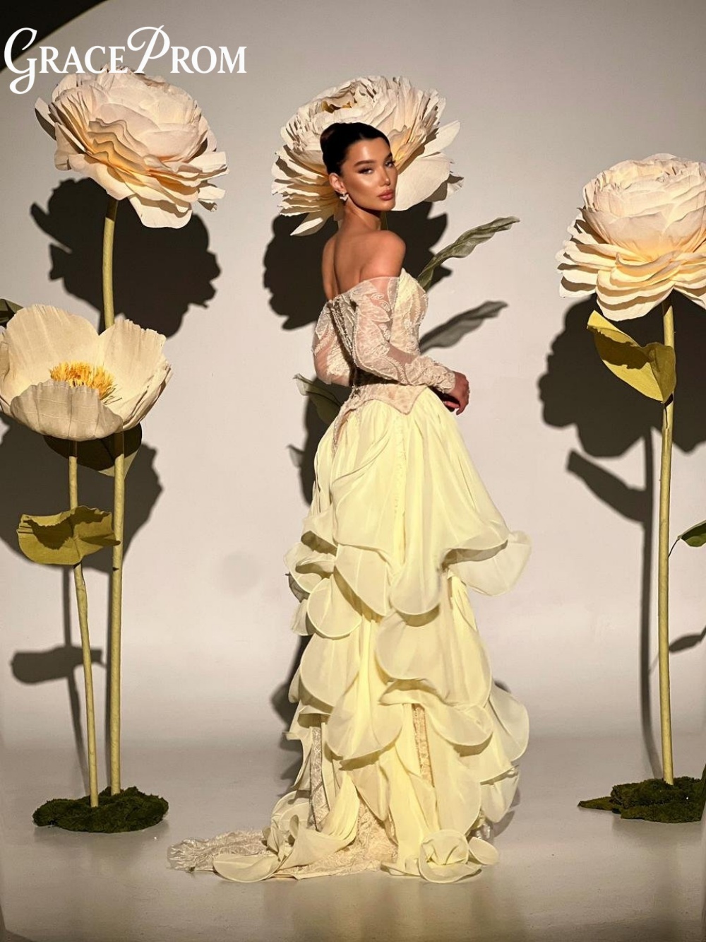 Robe de bal exquise jaune beur - Embroidery Yellow Dress avis et prix